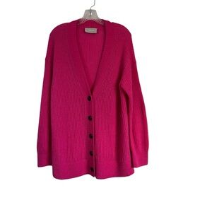 Everlane Alpaca Oversized Pink cardigan sweater
